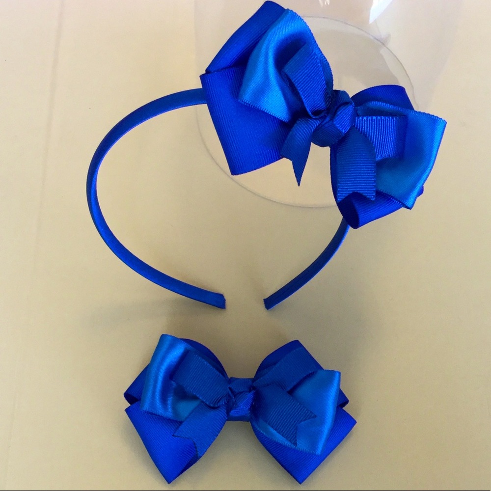 Royal Blue Hairband & Bow Set